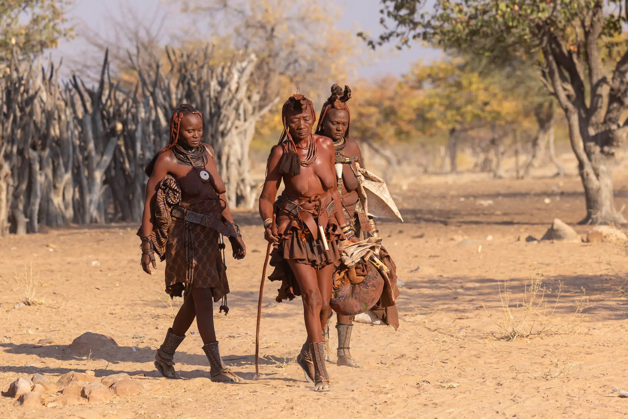 Himba women in Kaokoland during a beyond the highlights guided safari