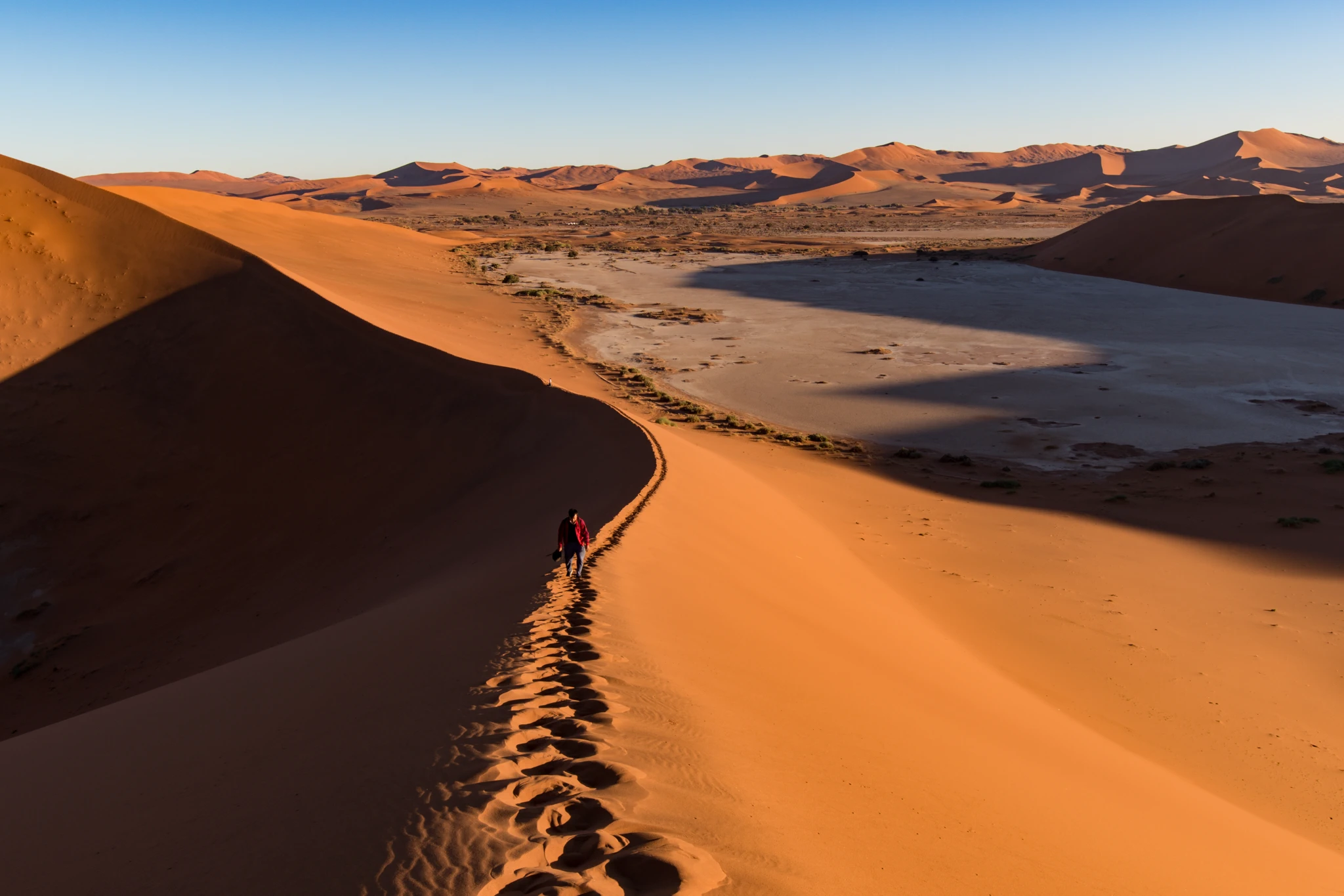 Climbing Big Daddy dune in Sossusvlei, Namibia