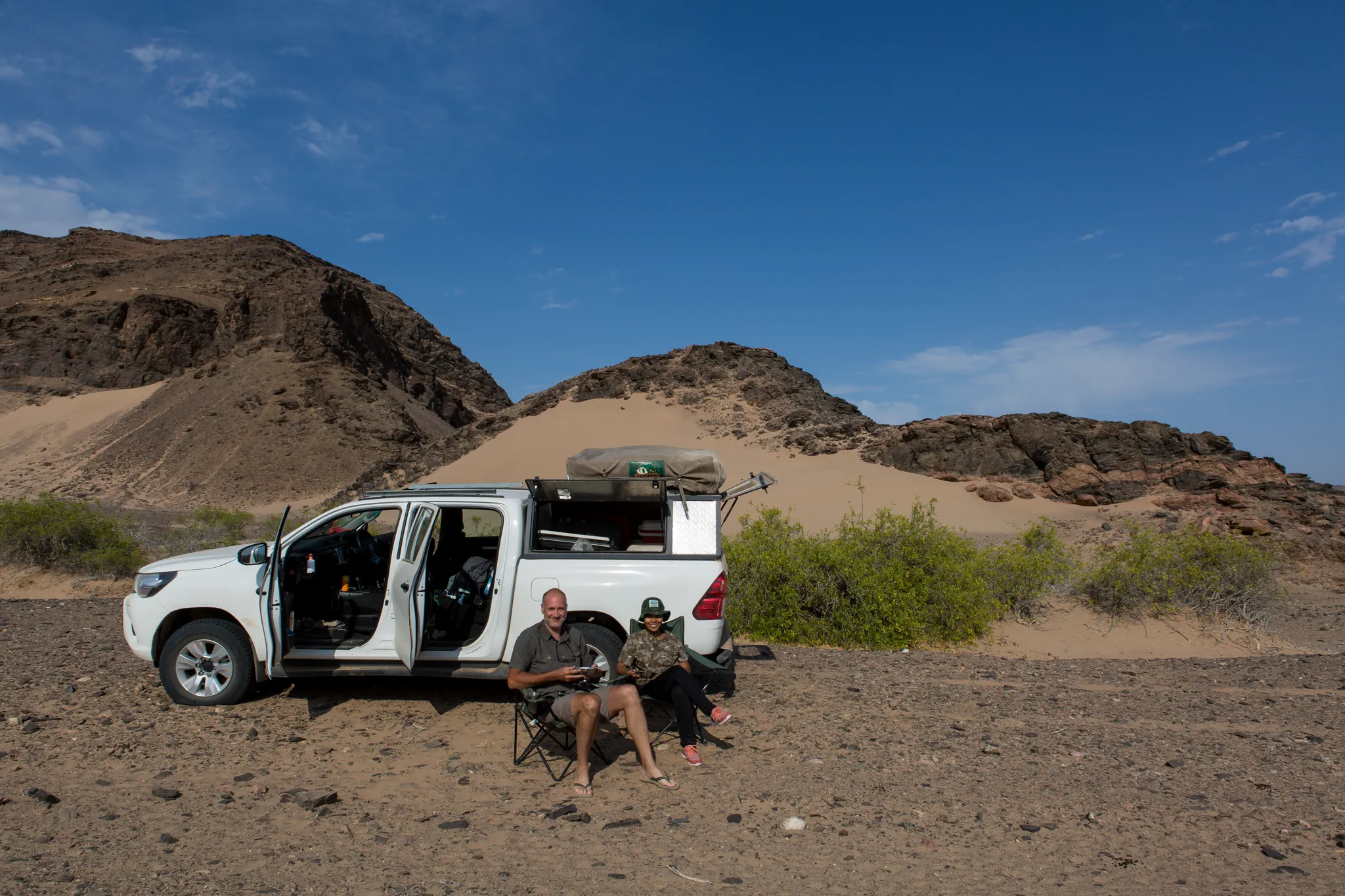 breakfast in the Hoanib riverbed Namibia